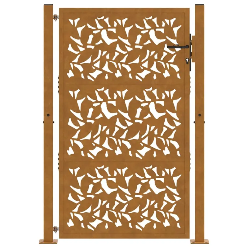 Sodo vartai, 100x125 cm, atsparūs oro sąlygoms, plieniniai, lapo raštas
