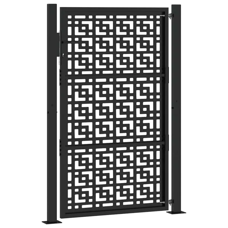 Sodo vartai, juodi, 100x150 cm, plieniniai, kryžiaus raštas