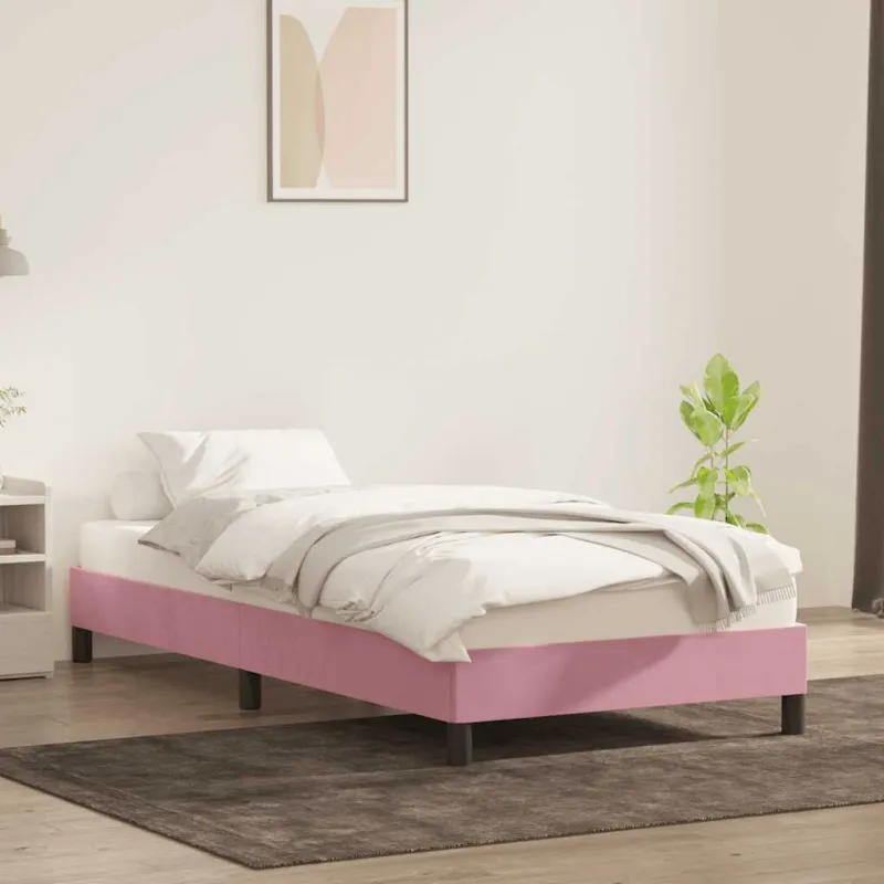 Lovos rėmas be čiužinio Rožinis 80x210 cm aksomas