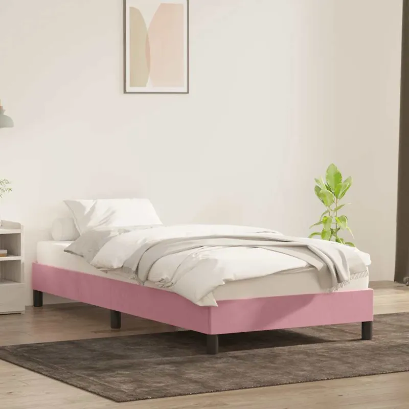 Lovos rėmas be čiužinio Rožinis 90x210 cm aksomas