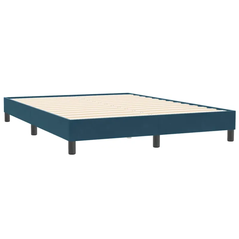 Lovos rėmas be čiužinio Tamsiai mėlynas 160x210 cm aksomas
