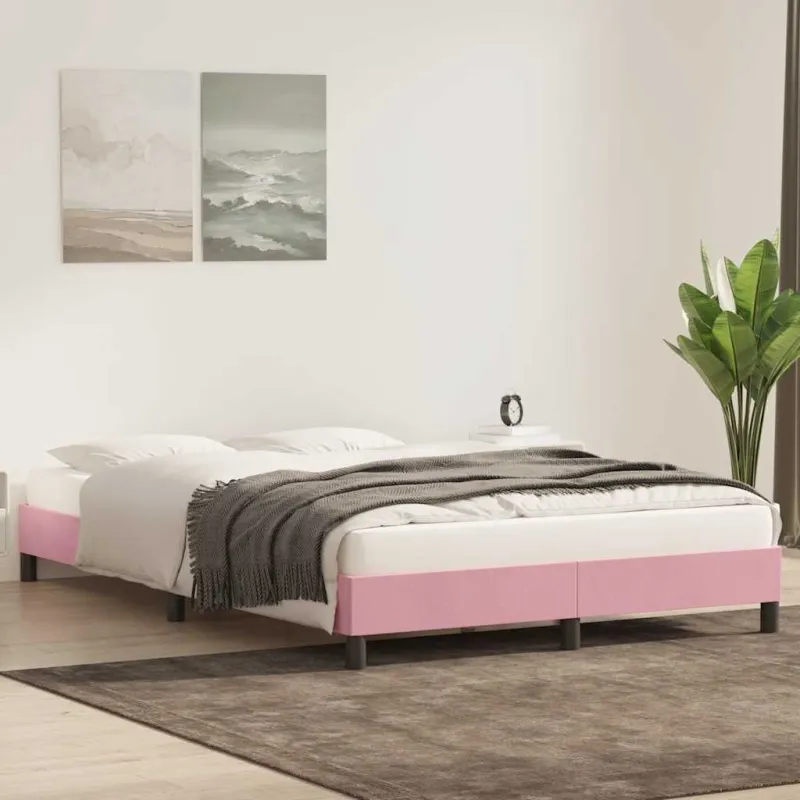 Lovos rėmas be čiužinio Rožinis 160x210 cm aksomas