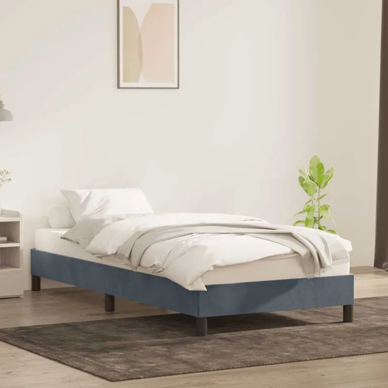 Lovos rėmas be čiužinio Tamsiai pilka 80x220 cm aksomas