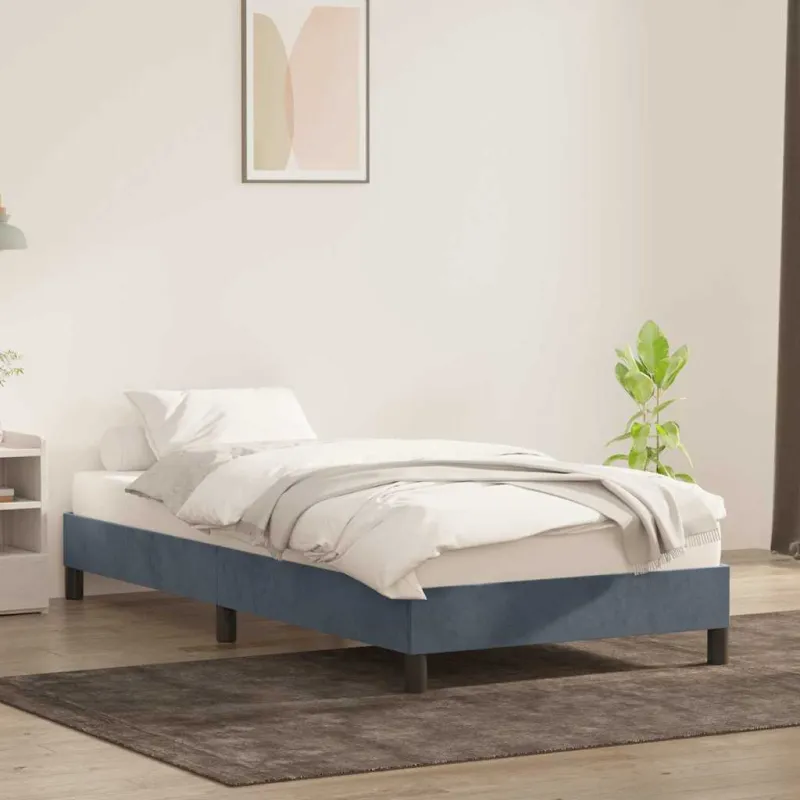 Lovos rėmas be čiužinio Tamsiai pilka 90x220 cm aksomas