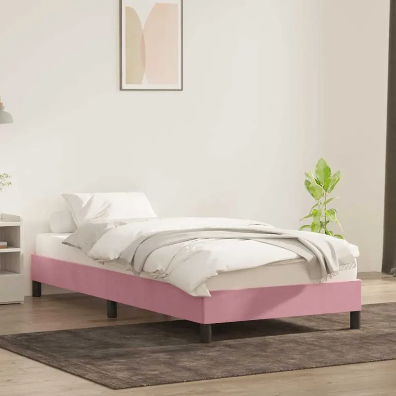 Lovos rėmas be čiužinio Rožinis 90x220 cm aksomas