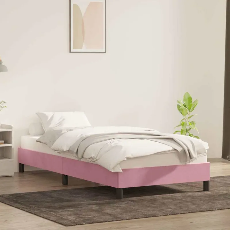 Lovos rėmas be čiužinio Rožinis 100x220 cm aksomas