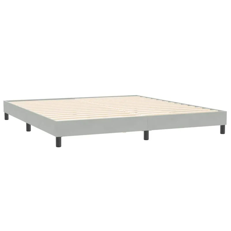 Lovos rėmas be čiužinio Šviesiai pilkas 200x220 cm aksomas