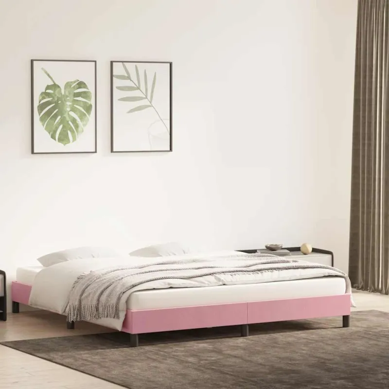 Lovos rėmas be čiužinio Rožinis 200x220 cm aksomas