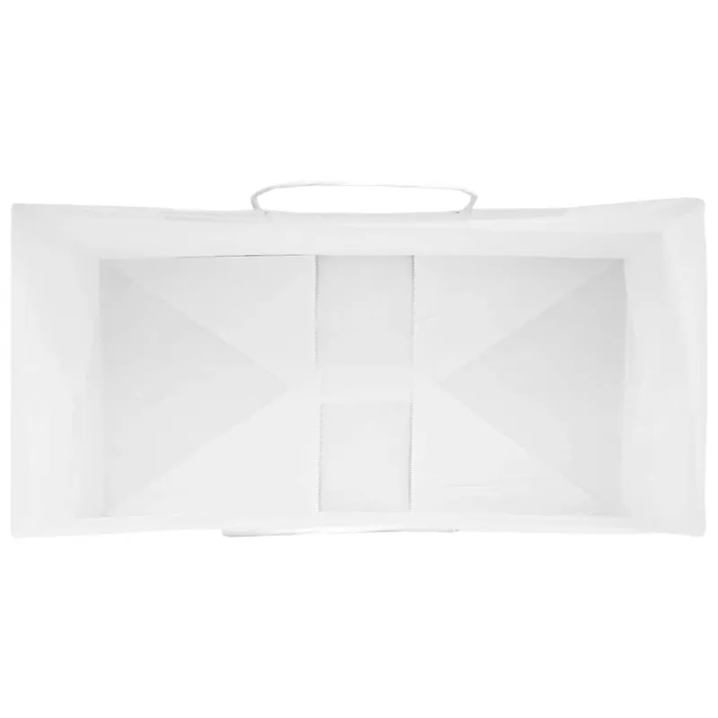 Popieriniai maišeliai 50vnt., su rankenomis, baltas, 21x11x36cm
