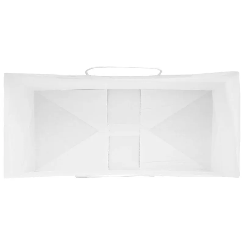 Popieriniai maišeliai 50vnt., su rankenomis, baltas, 26x12x35cm