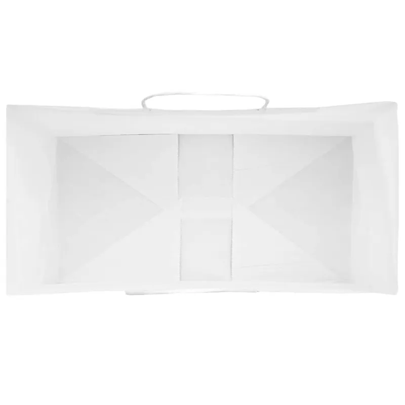 Popieriniai maišeliai 250vnt. su rankenomis, baltas, 21x11x31cm