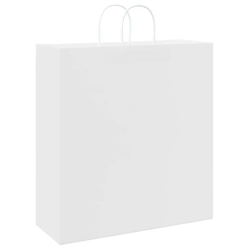 Popieriniai maišeliai 250vnt. su rankenomis, baltas, 45x17x48cm