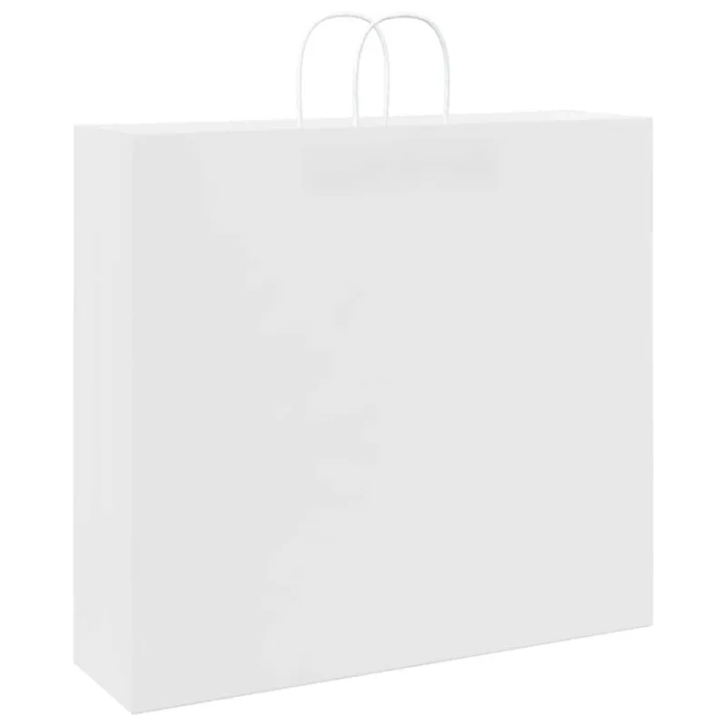 Popieriniai maišeliai 250vnt. su rankenomis, baltas, 54x15x49cm