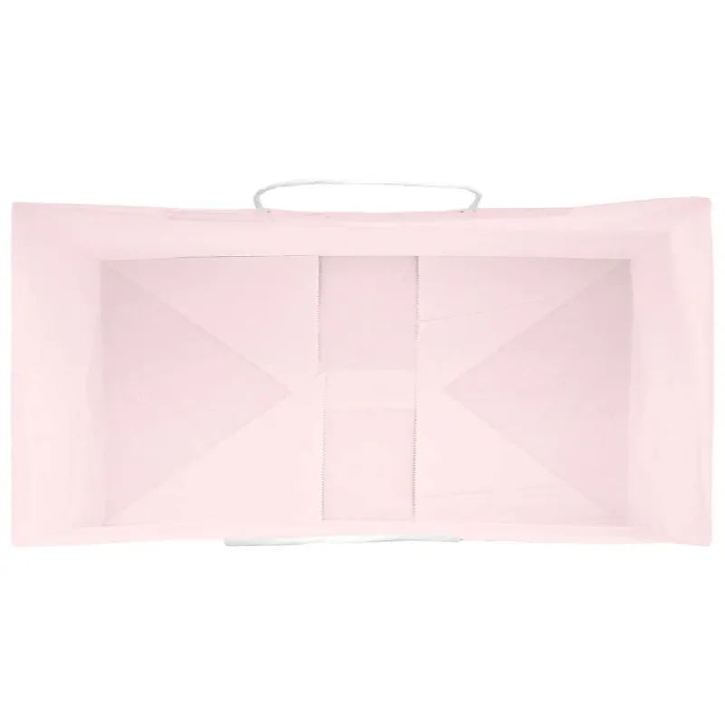Popieriniai maišeliai 250vnt. su rankenomis, rožinis 32x17x25cm