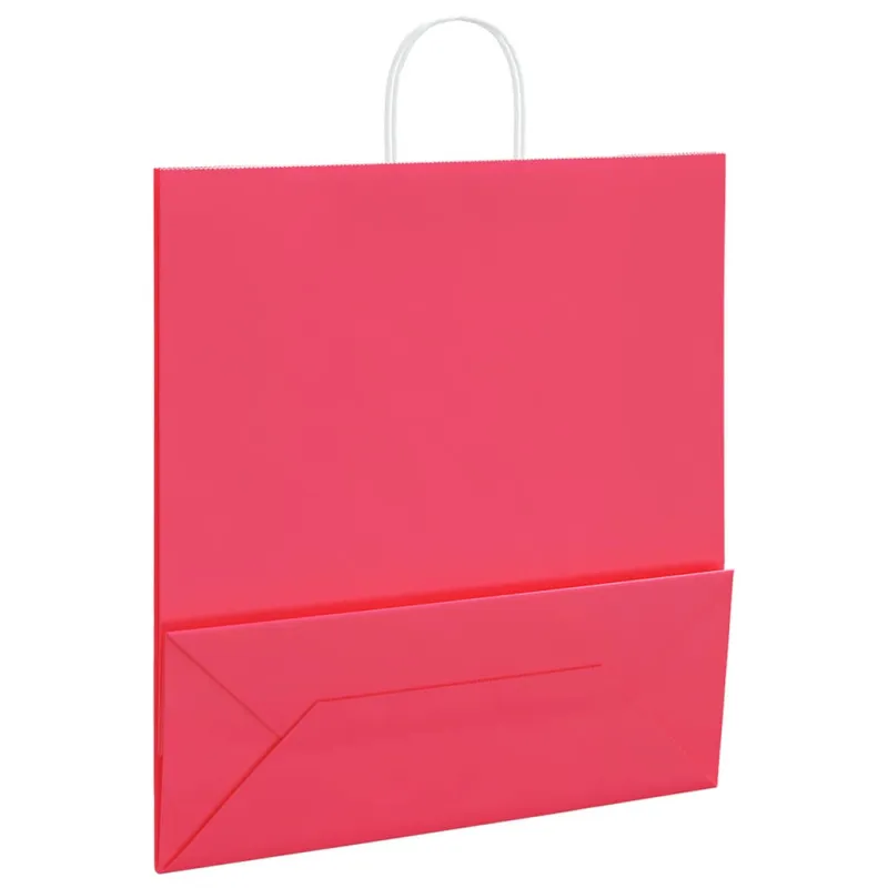 Popieriniai maišeliai 250vnt. su rankenomis, rožinis 45x17x48cm