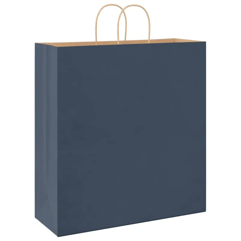 Popieriniai maišeliai 250vnt. su rankenomis, mėlynas 45x17x48cm