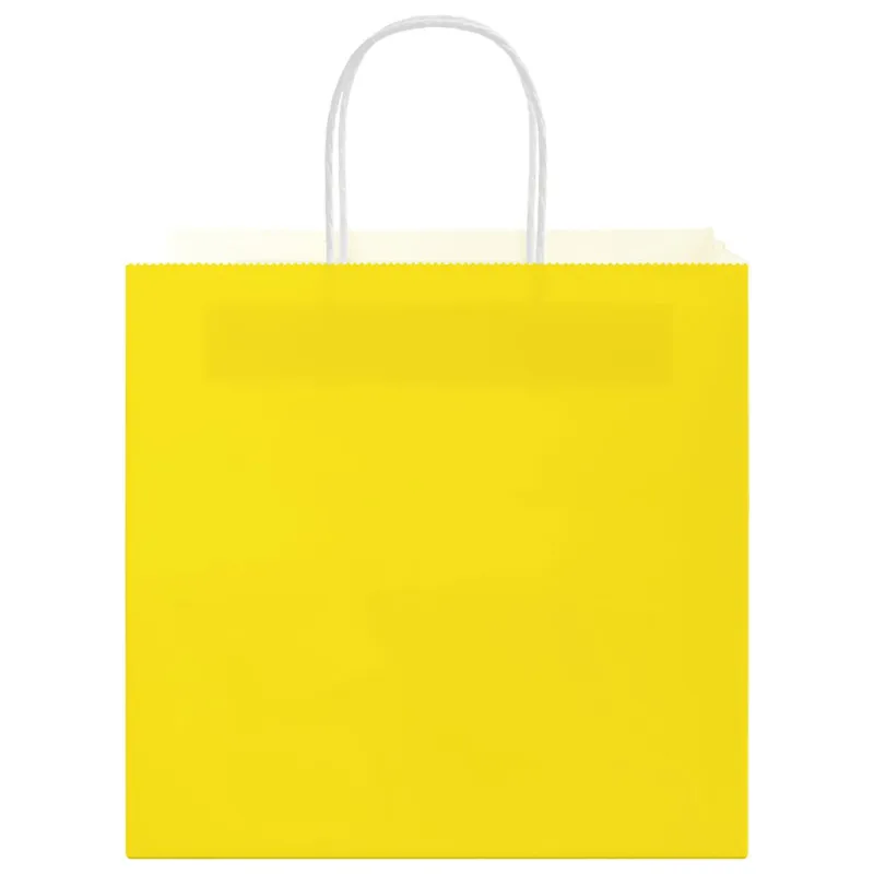 Popieriniai maišeliai 250vnt. su rankenomis geltonos 26x17x25cm