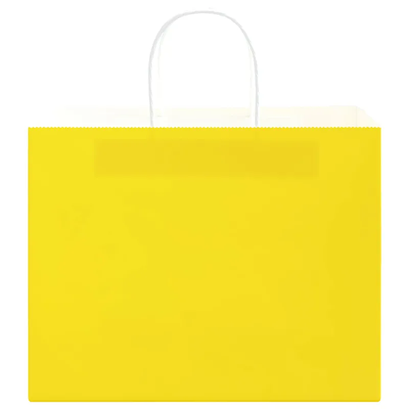 Popieriniai maišeliai 250vnt. su rankenomis geltonos 32x22x24cm