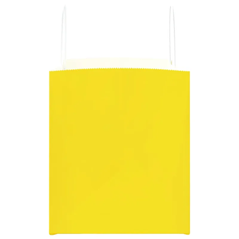 Popieriniai maišeliai 250vnt. su rankenomis geltonos 32x22x24cm