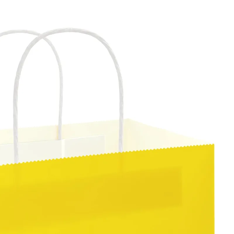 Popieriniai maišeliai 250vnt. su rankenomis geltonos 32x22x28cm