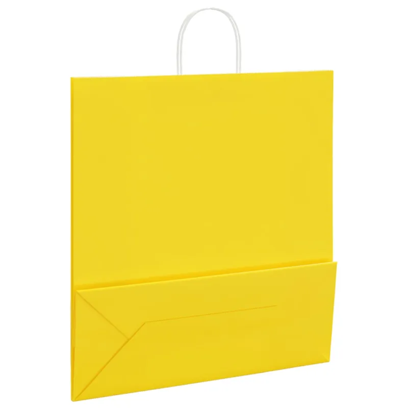 Popieriniai maišeliai 250vnt. su rankenomis geltonos 45x17x48cm