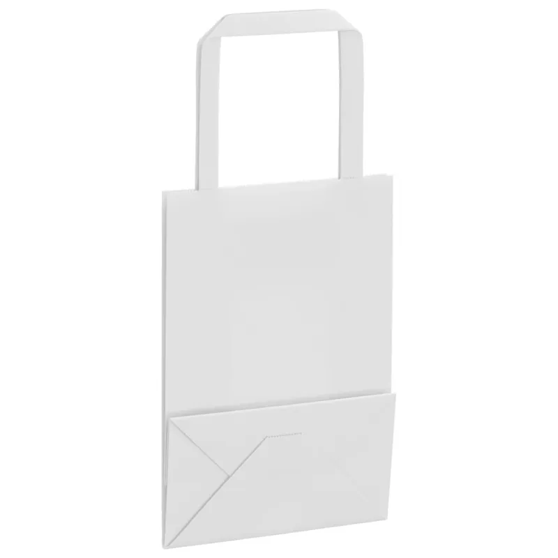 Popieriniai maišeliai, 50vnt., su rankenomis, baltas, 15x8x21cm
