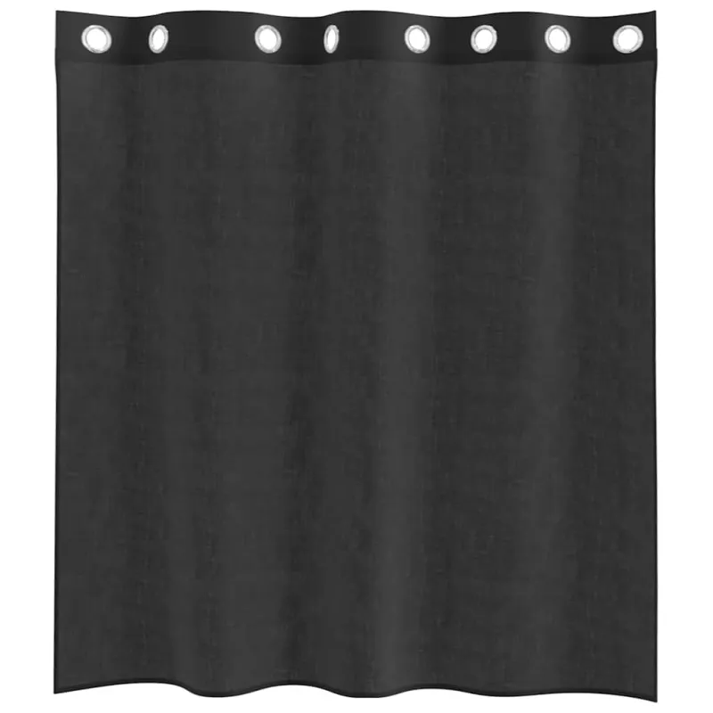 Voile užuolaidos su įvorėmis, 2vnt., juodos spalvos, 140x140cm