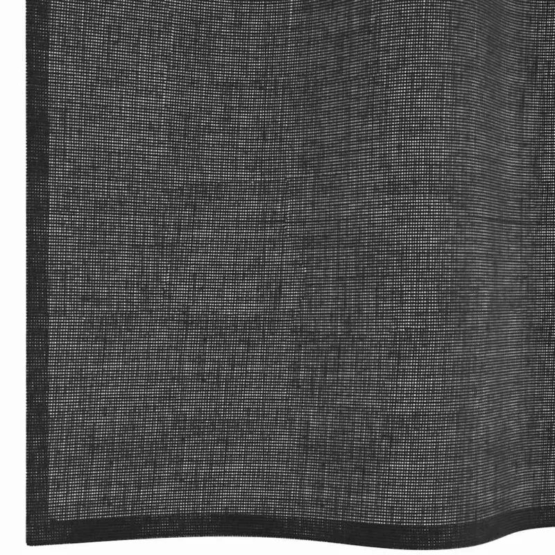 Voile užuolaidos su įvorėmis, 2vnt., juodos spalvos, 140x260cm