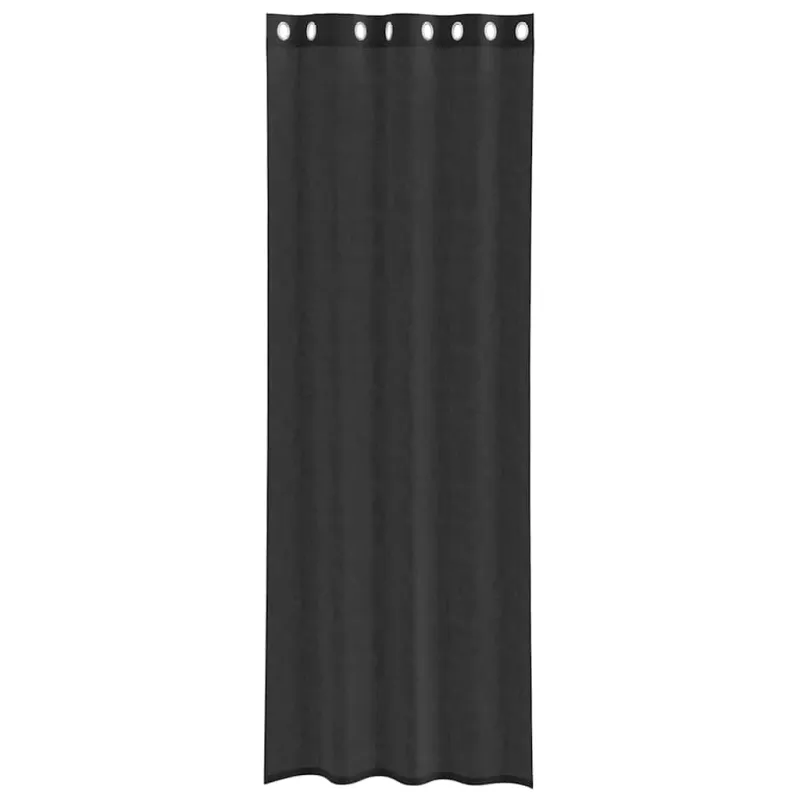 Voile užuolaidos su įvorėmis, 2vnt., juodos spalvos, 140x300cm