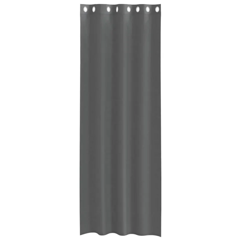 Voile užuolaidos su įvorėmis, 2vnt., tamsiai pilkas, 140x260cm