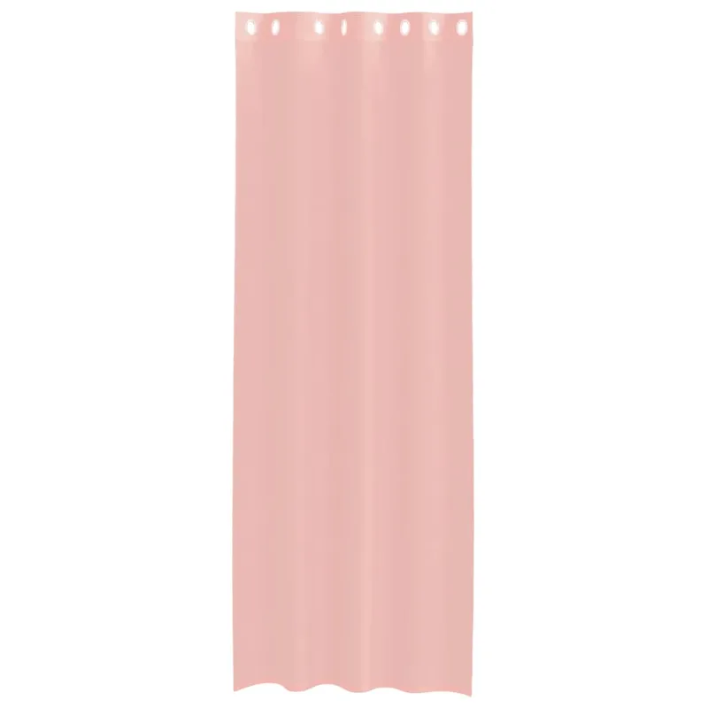 Voile užuolaidos su įvorėmis, 2vnt., rožinės spalvos, 140x260cm