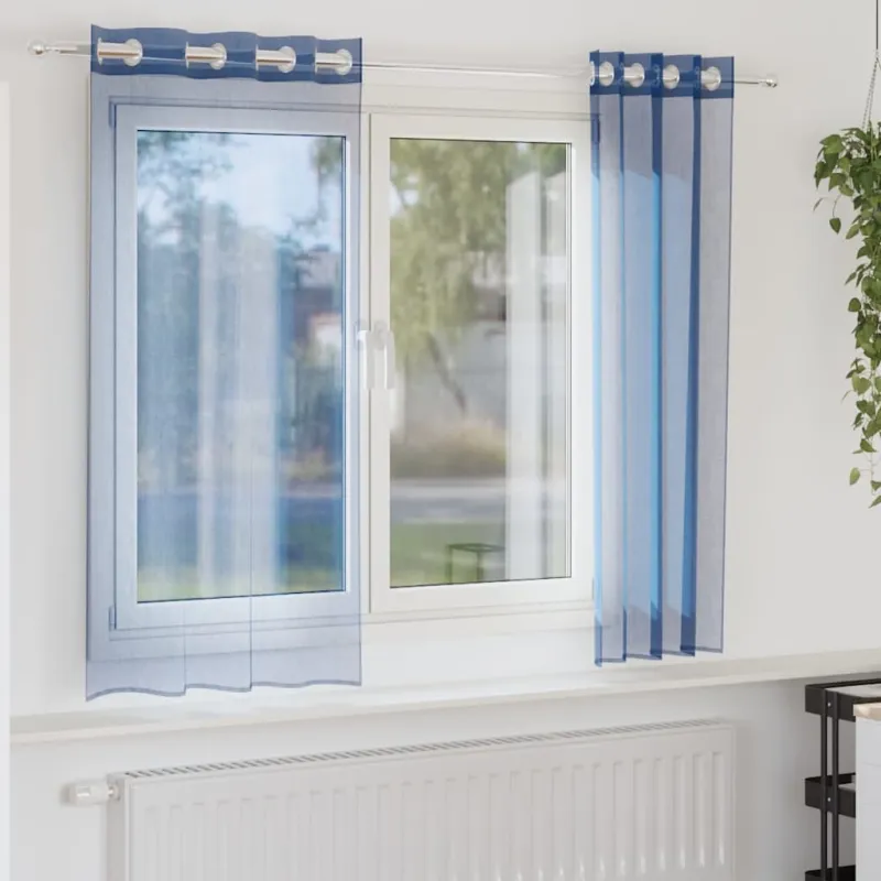 Voile užuolaidos su įvorėmis, 2vnt., karališka mėlyna