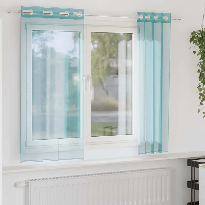 Voile užuolaidos su įvorėmis, 2vnt., turkio spalvos