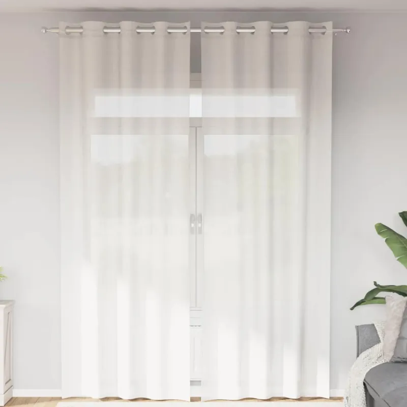 Voile užuolaidos su įvorėmis, 2vnt., baltos spalvos
