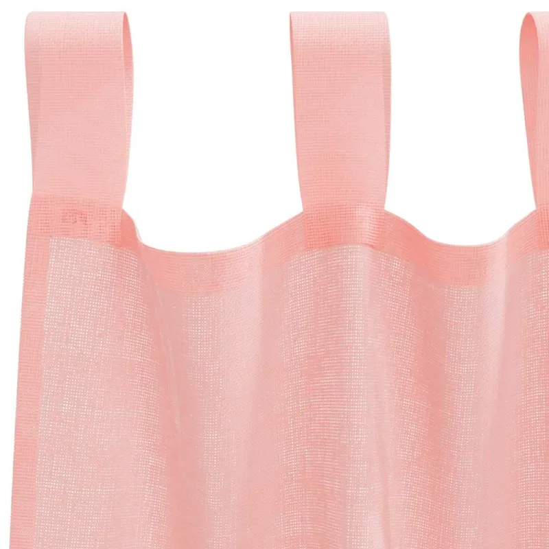 Voile užuolaidos su strypų kišenėmis, 2vnt., rožinės spalvos