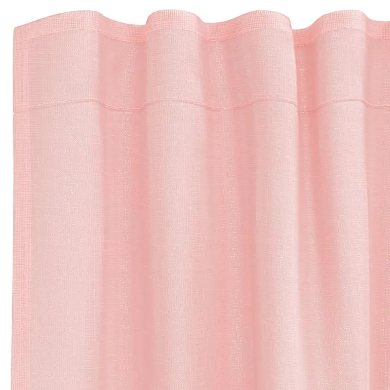 Voile užuolaidos su strypų kišenėmis, 2vnt., rožinės spalvos