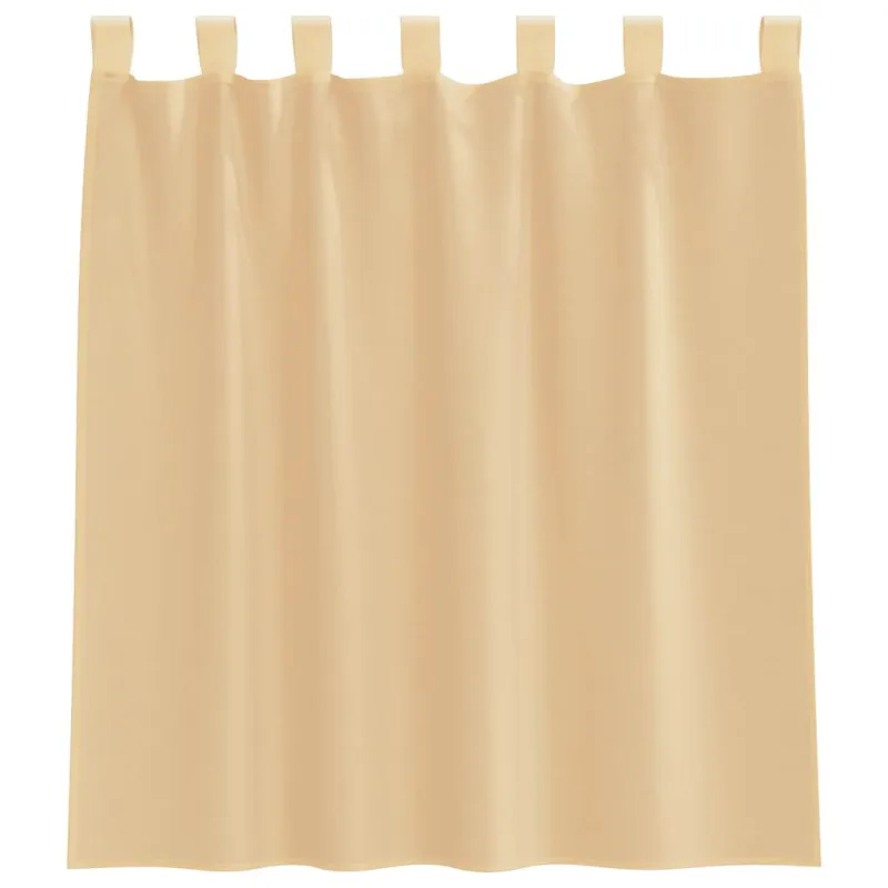 Voile užuolaidos su strypų kišenėmis, 2vnt., smėlio spalvos