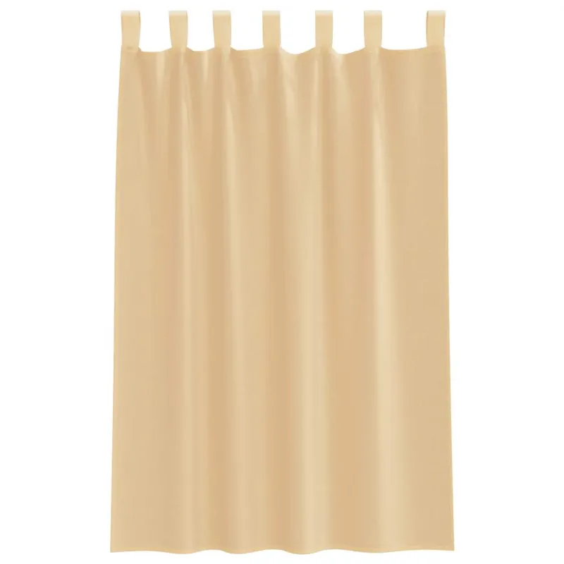 Voile užuolaidos su strypų kišenėmis, 2vnt., smėlio spalvos