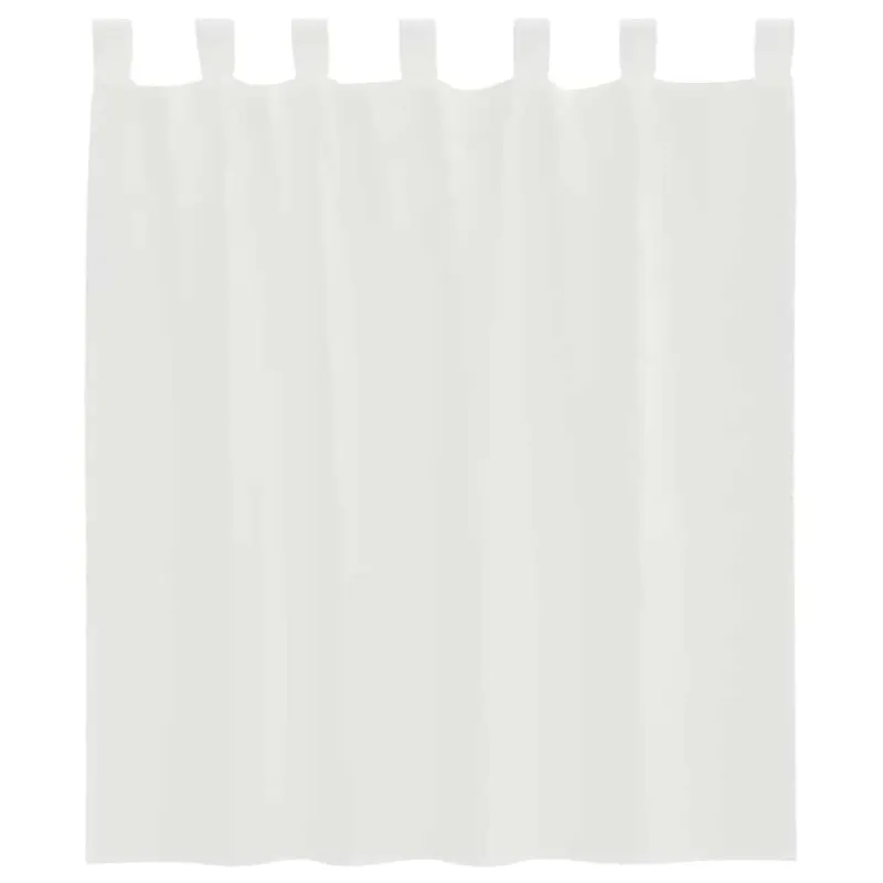 Voile užuolaidos su strypų kišenėmis, 2vnt., baltos spalvos