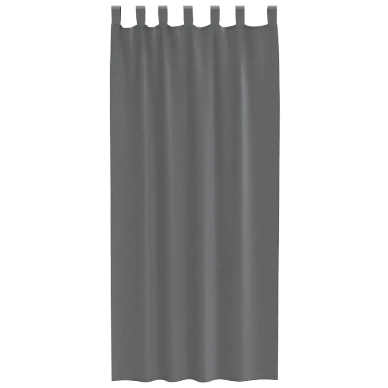 Voile užuolaidos su kilpomis, 2vnt., tamsiai pilkas, 140x245cm
