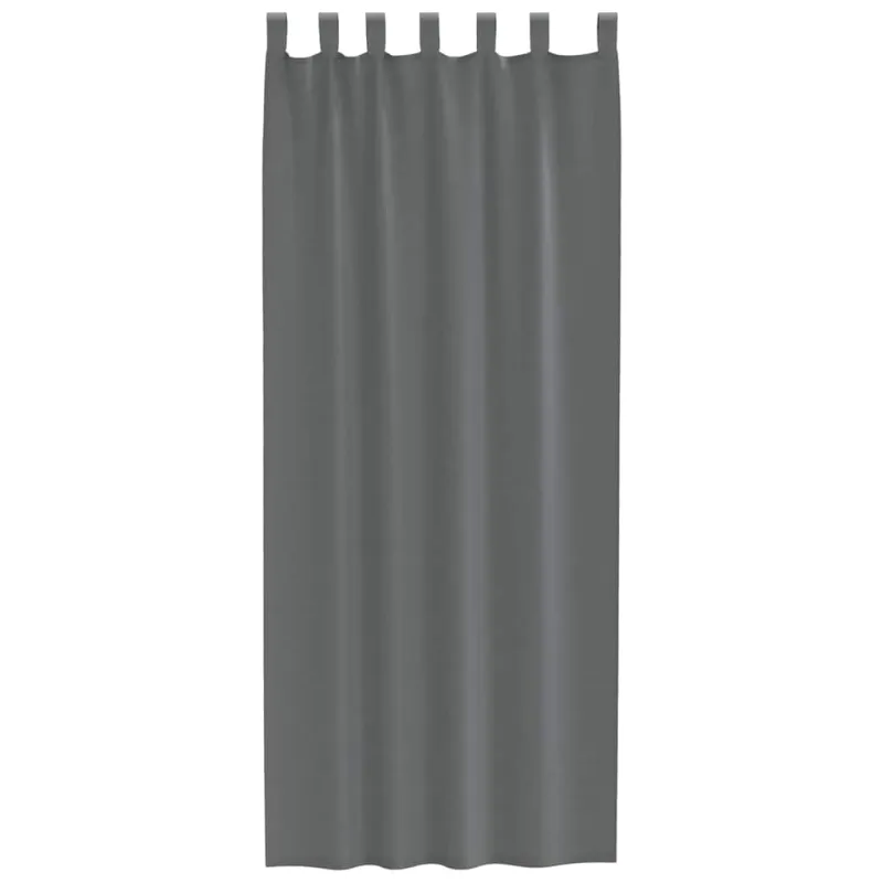 Voile užuolaidos su kilpomis, 2vnt., tamsiai pilkas, 140x260cm