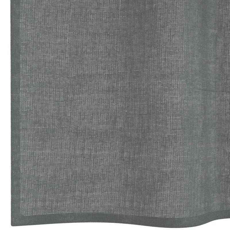 Voile užuolaidos su kilpomis, 2vnt., tamsiai pilkas, 140x260cm