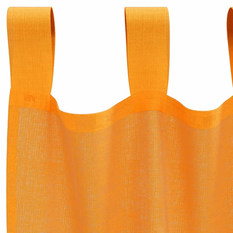 Voile užuolaidos su kilpomis, 2vnt., oranžinis, 140x245cm