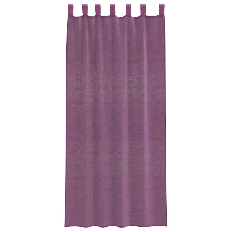 Voile užuolaidos su kilpomis, 2vnt., violetinės sp., 140x245cm