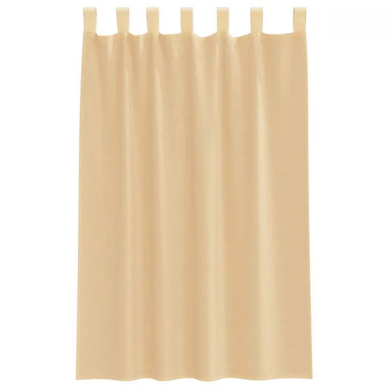 Voile užuolaidos su kilpomis, 2vnt., smėlio spalvos, 140x175cm