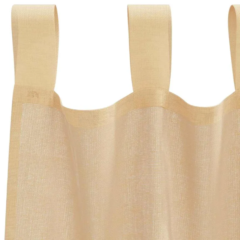 Voile užuolaidos su kilpomis, 2vnt., smėlio spalvos, 140x175cm