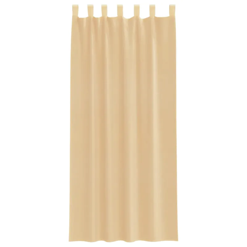 Voile užuolaidos su kilpomis, 2vnt., smėlio spalvos, 140x225cm