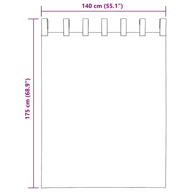 Voile užuolaidos su kilpomis, 2vnt., terakota sp., 140x175cm