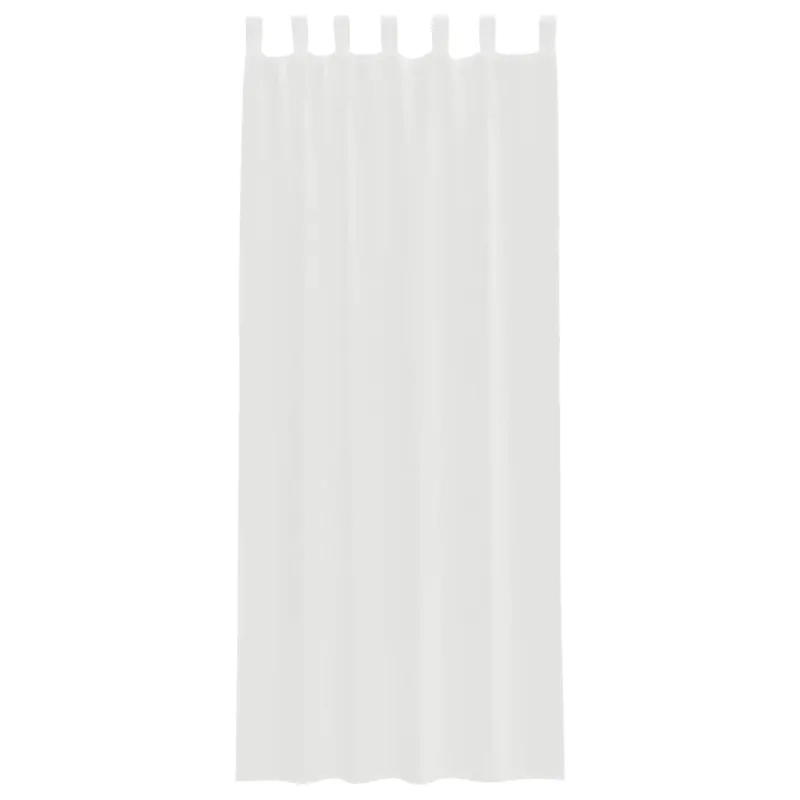Voile užuolaidos su kilpomis, 2vnt., baltos spalvos, 140x260cm