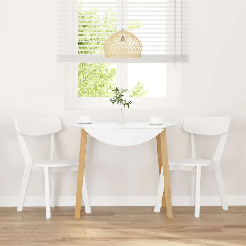 Valgomojo Kėdės 2 vnt Baltos medžio masyvo gumos